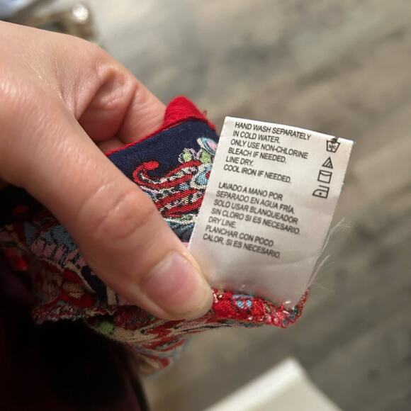 Altar’d State- Mini Tunic Dress- 3/4th sleeve- red blue - small- spring dress - Picture 2 of 9